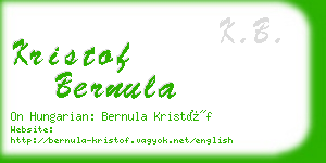 kristof bernula business card